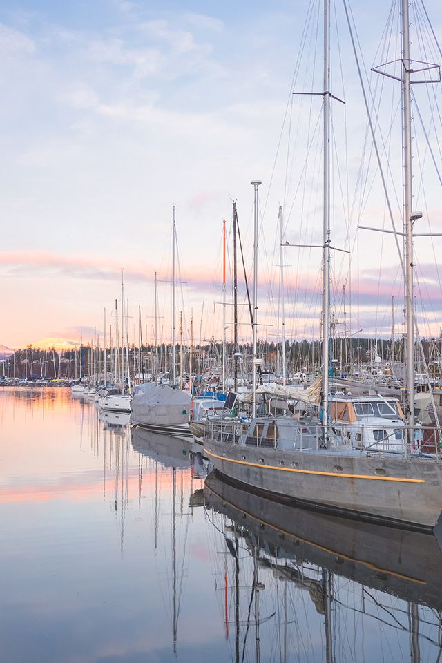 Sailboats in the harbour at Comox, BC
